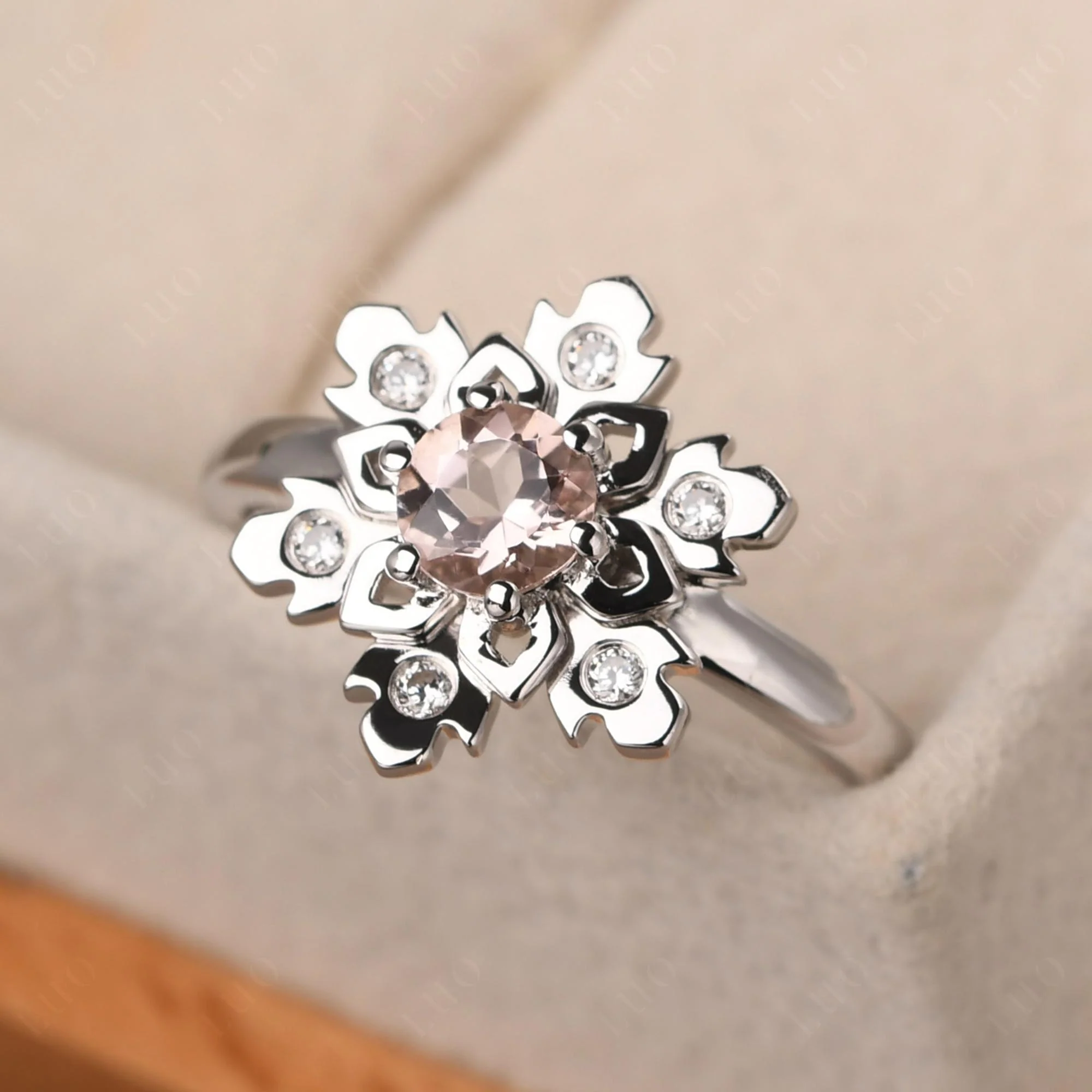 Morganite Snowflake Ring - Image 11
