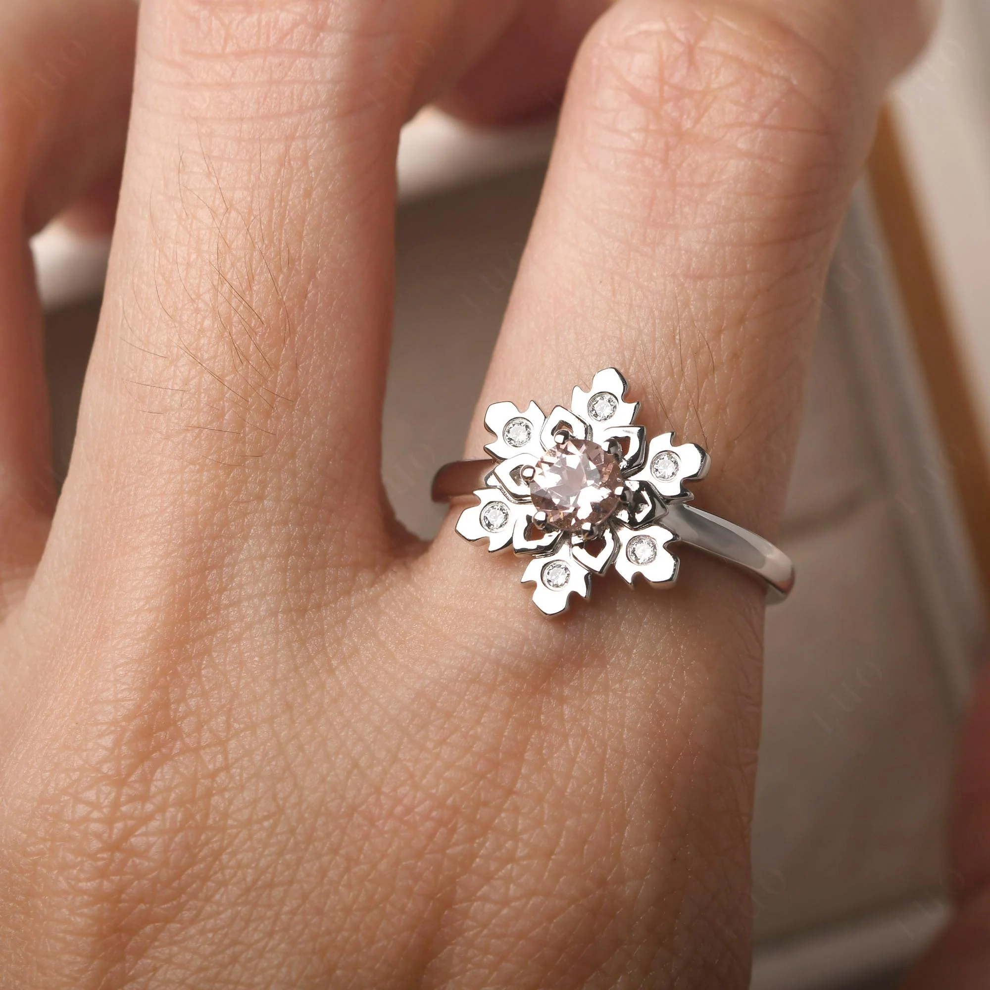 Morganite Snowflake Ring - Image 14