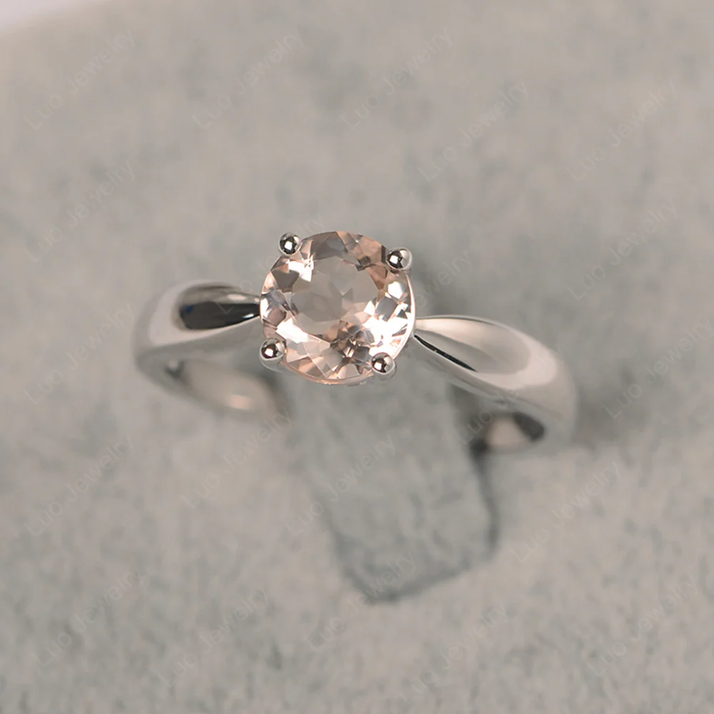 Morganite Round Solitaire Ring