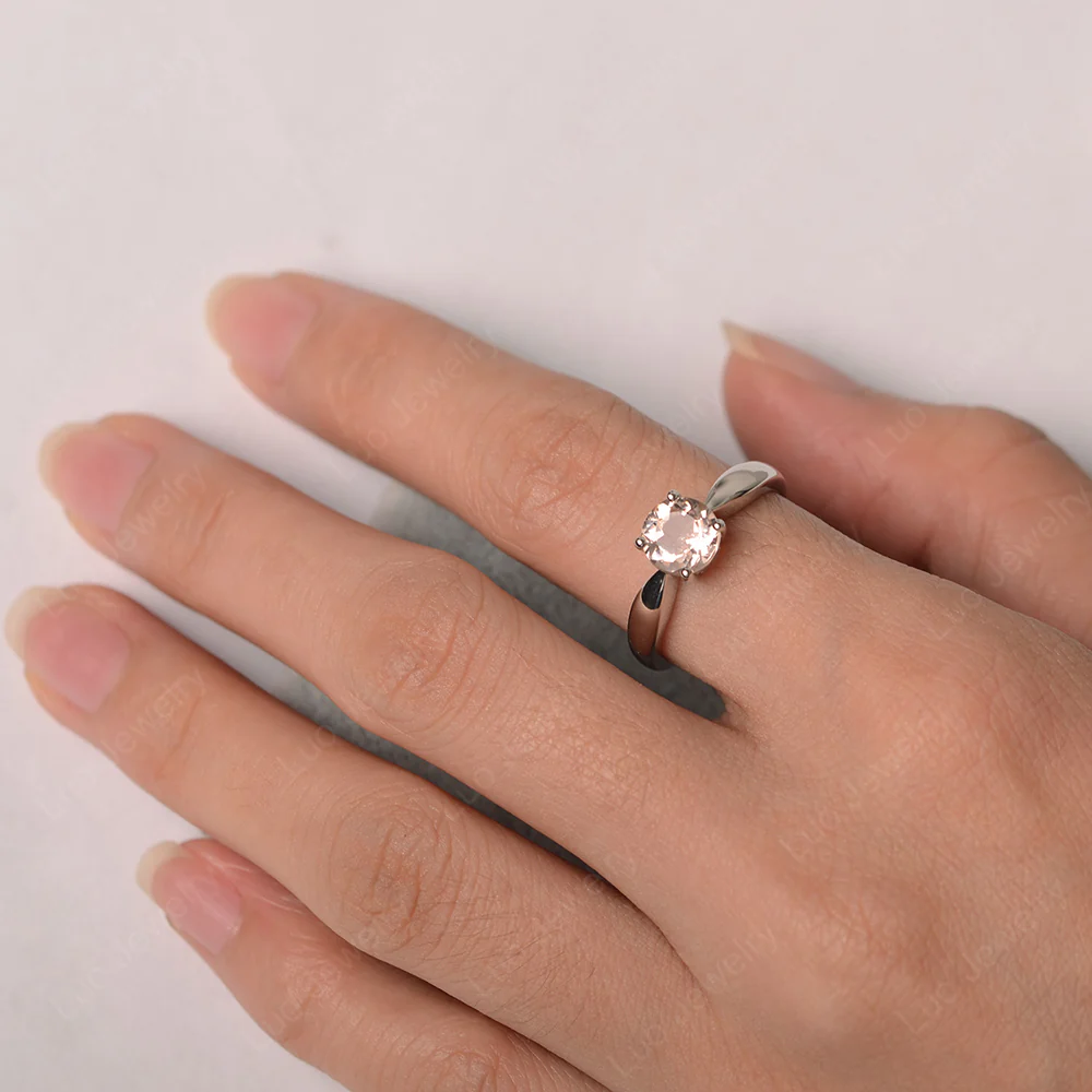 Morganite Round Solitaire Ring - Image 3