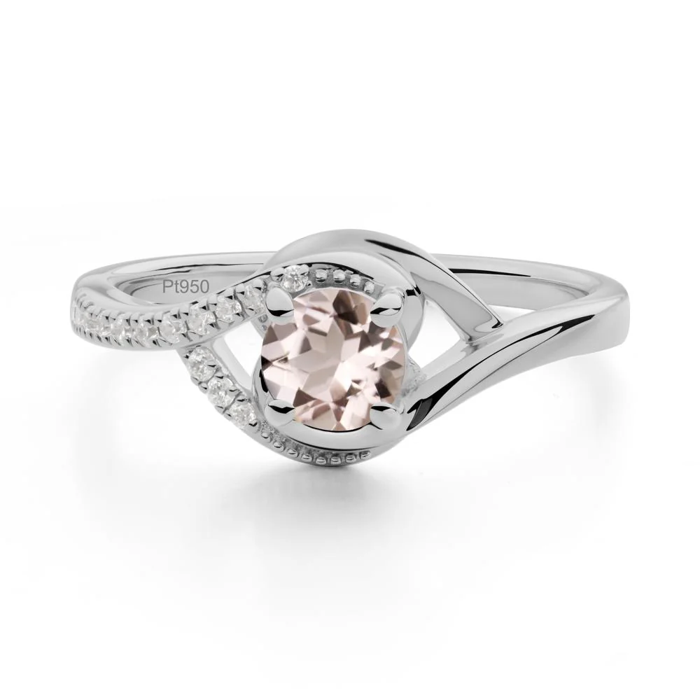Morganite Swirl Bypass Ring