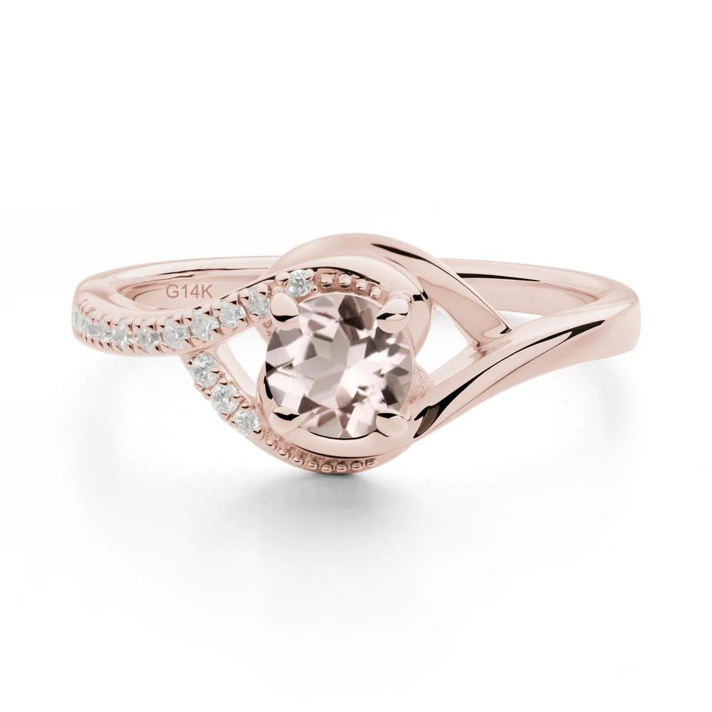 Morganite Swirl Bypass Ring - Image 3
