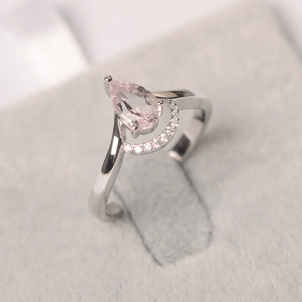 Morganite Teardrop Engagement Ring - Image 3