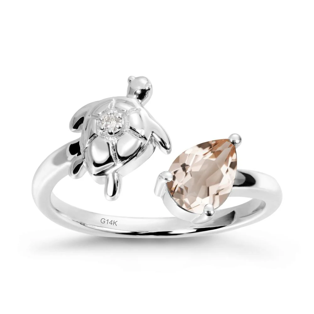 Morganite Turtle Open Bypass Ring - Image 3