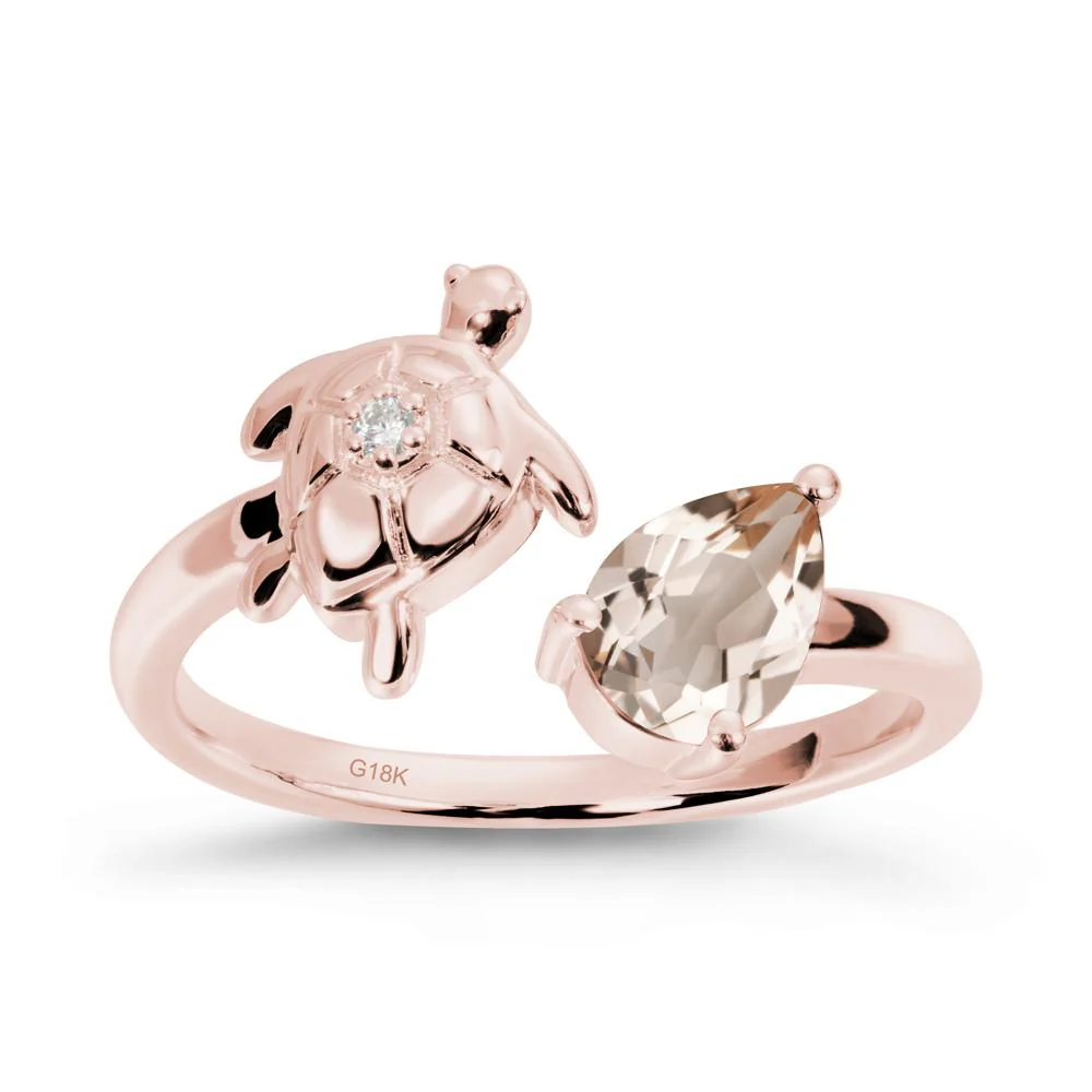 Morganite Turtle Open Bypass Ring - Image 5