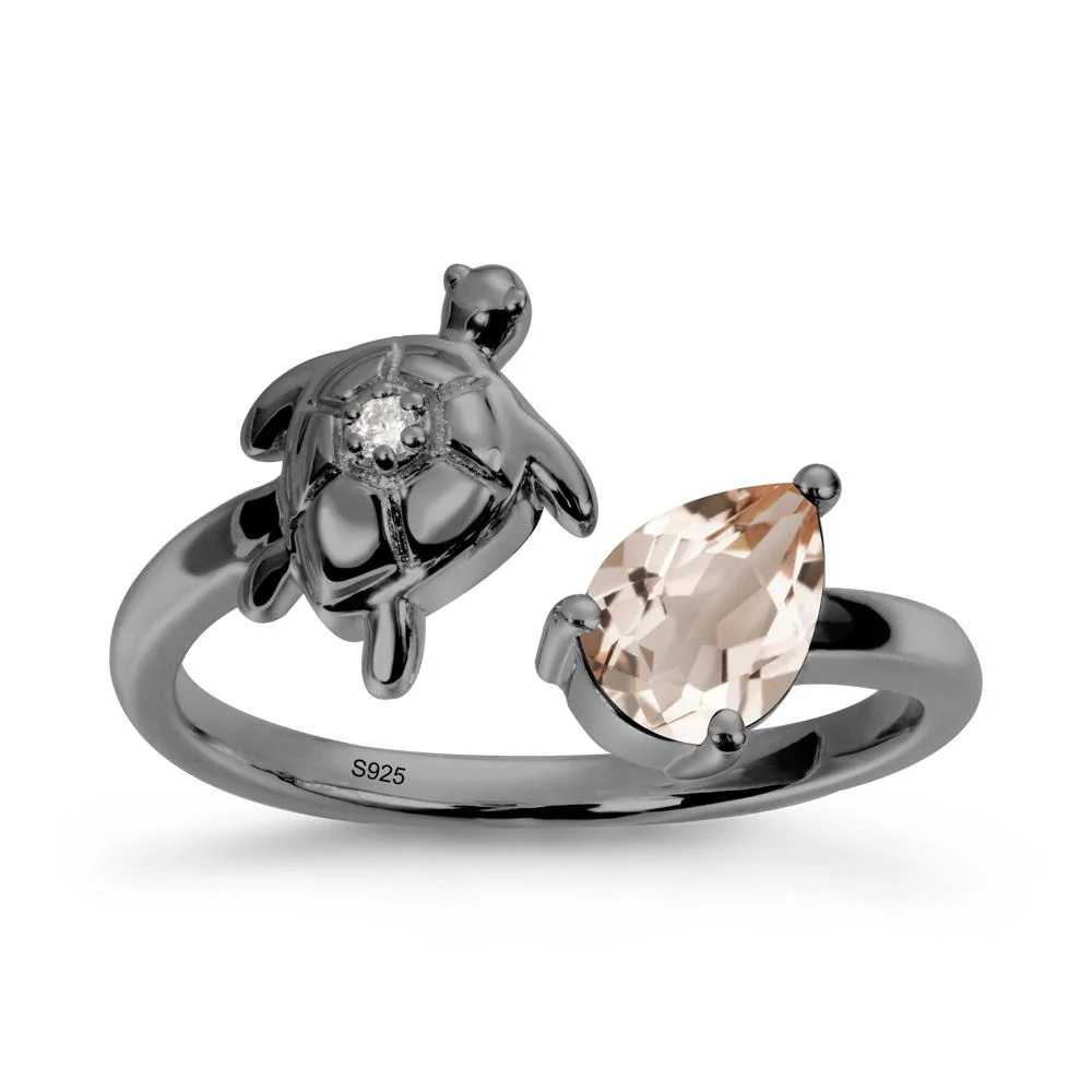 Morganite Turtle Open Bypass Ring - Image 8