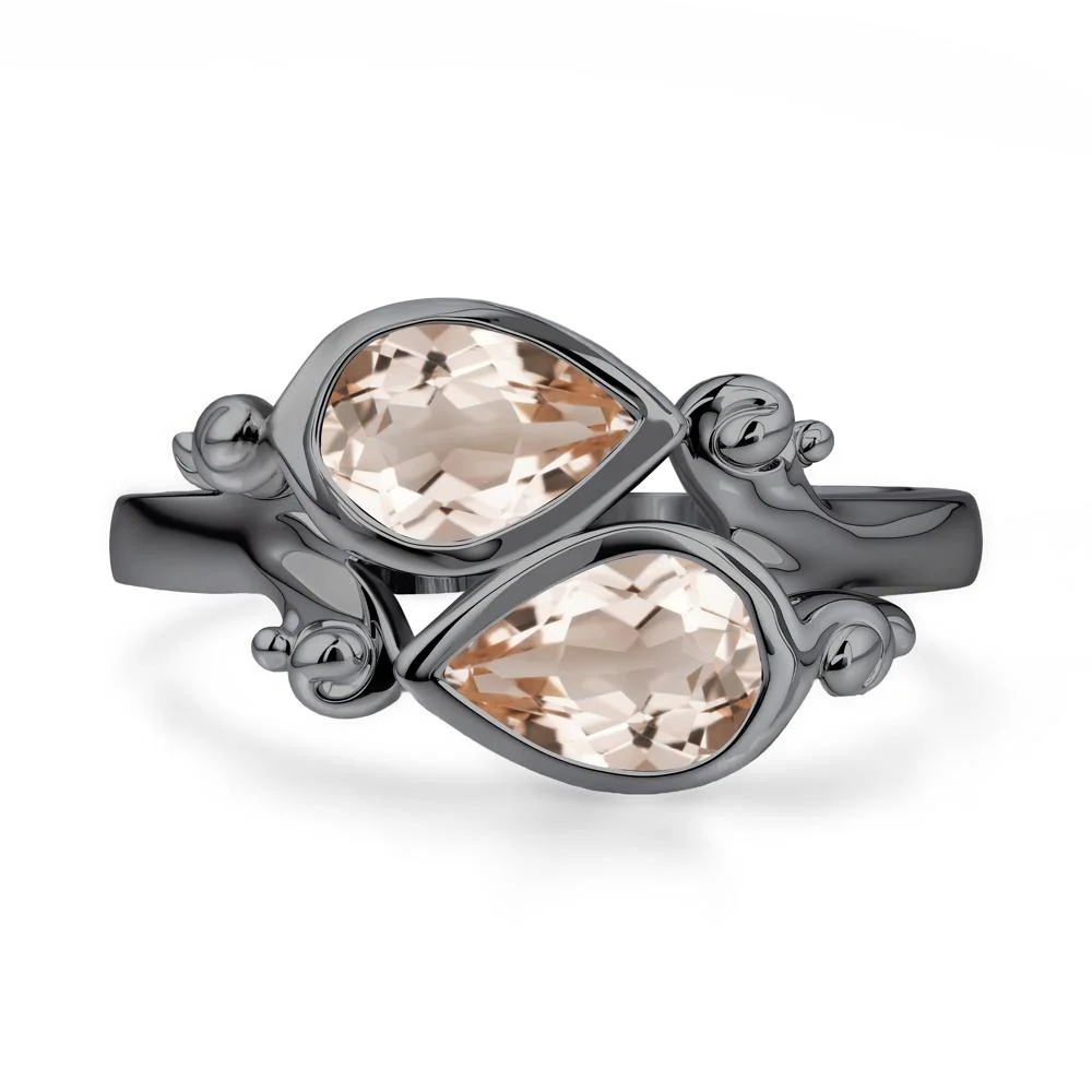 Morganite Two Stone Bezel Set Ring - Image 5
