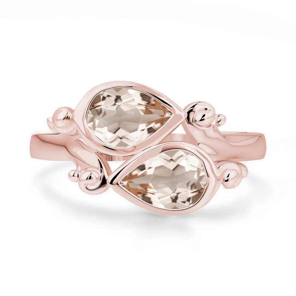 Morganite Two Stone Bezel Set Ring - Image 7