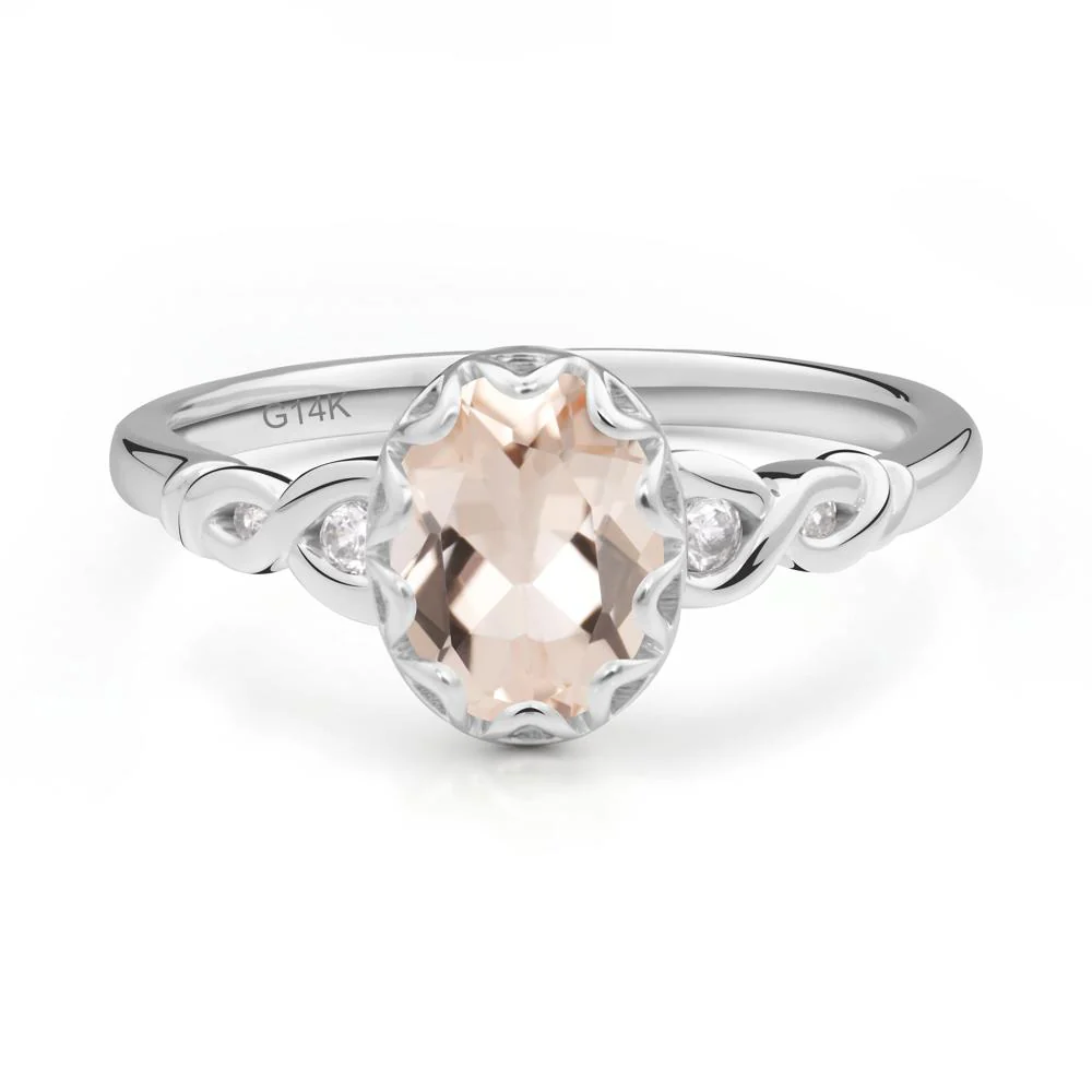 Morganite Vintage Oval Engagement Ring - Image 3
