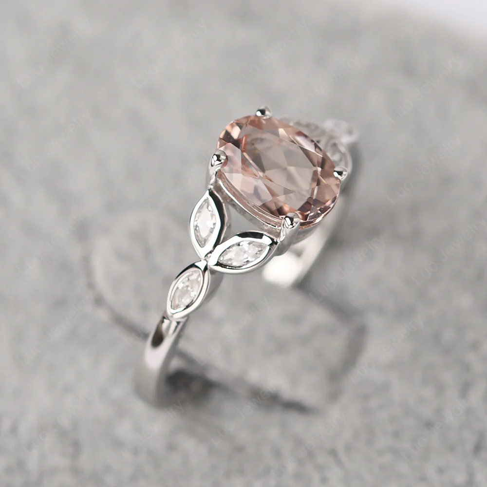Oval Celtic Morganite Ring - Image 3