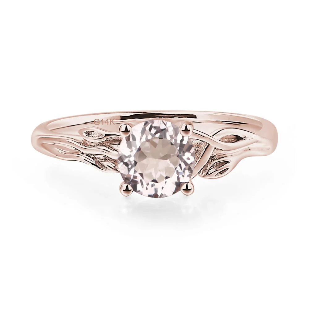 Petite Morganite Tender Leaf Ring - Image 5