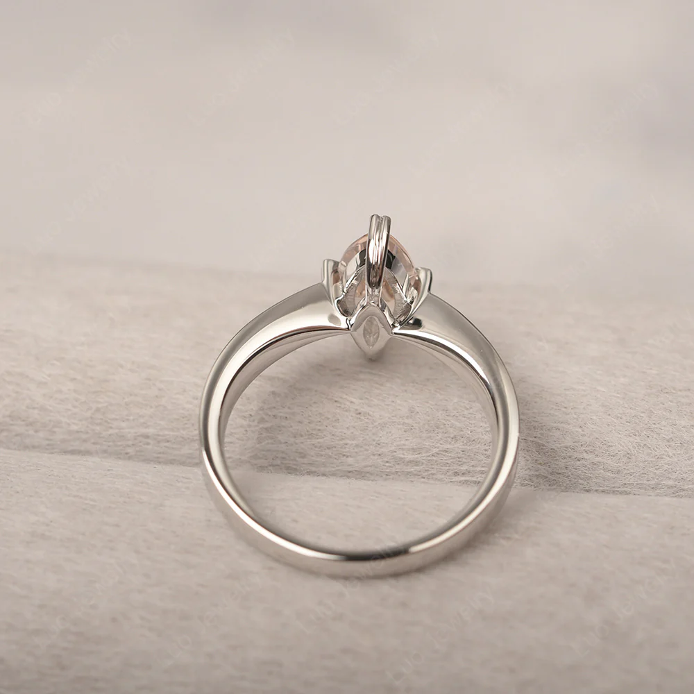 Marquise Morganite Concave Ring - Image 3