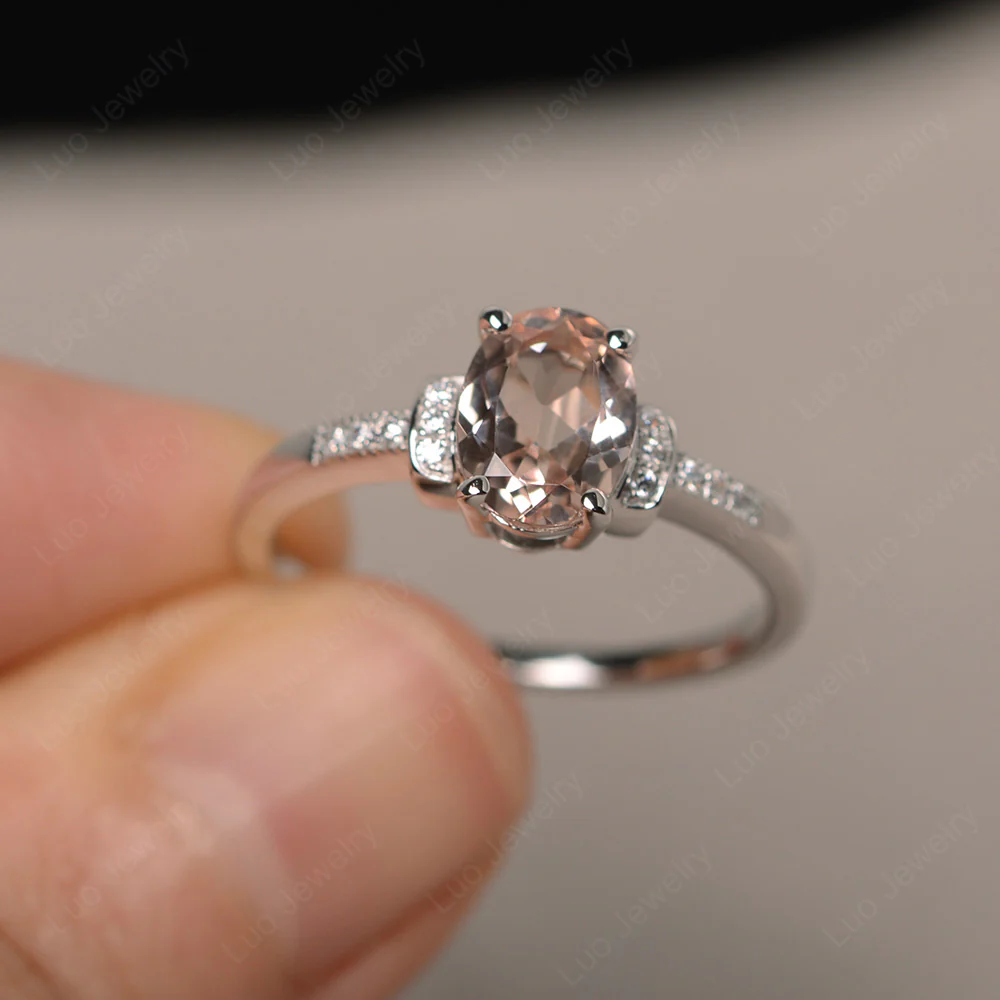 Petite Oval Morganite Ring - Image 2