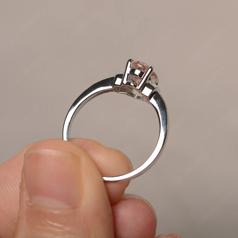 Petite Oval Morganite Ring - Image 3