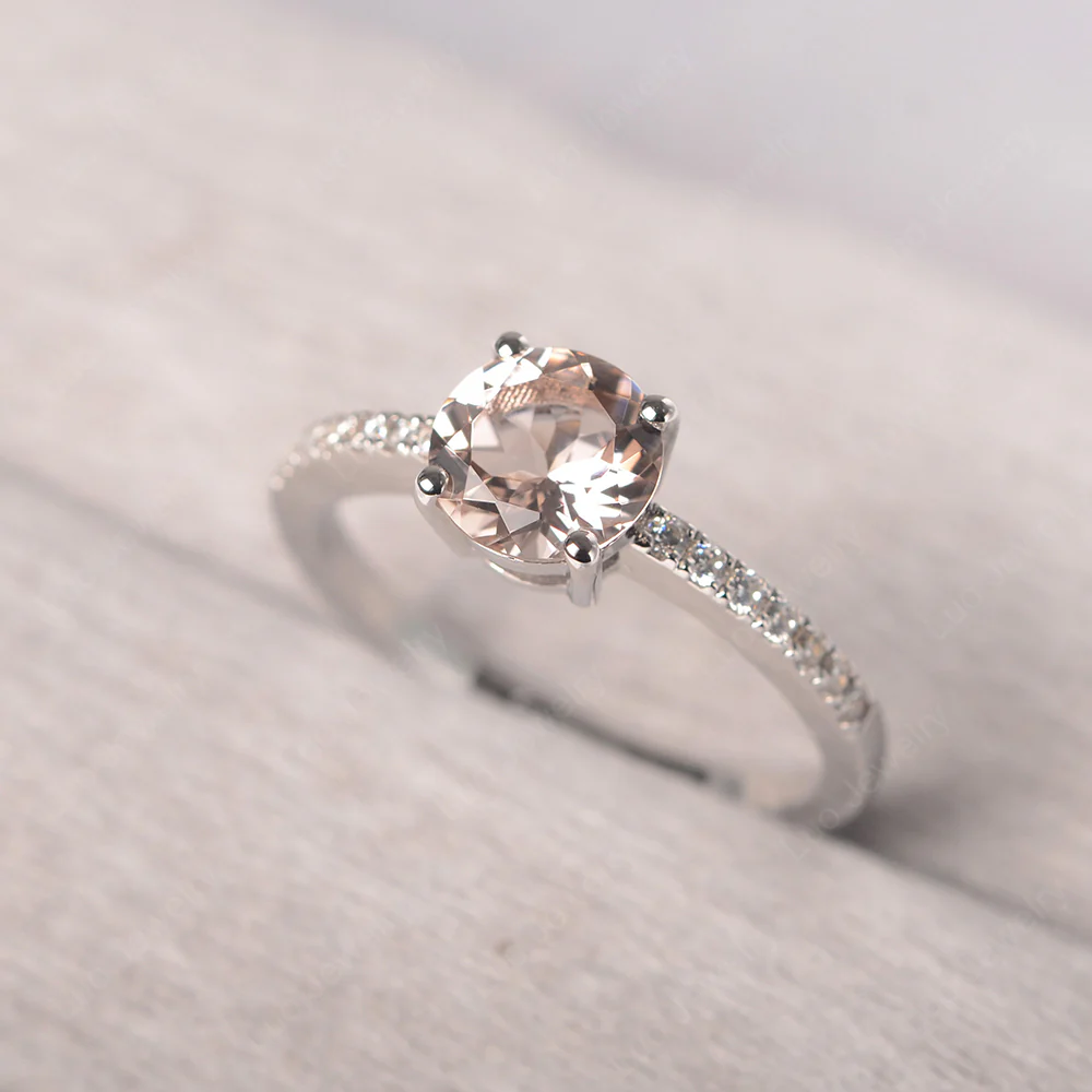 Simple Round Morganite Ring - Image 2