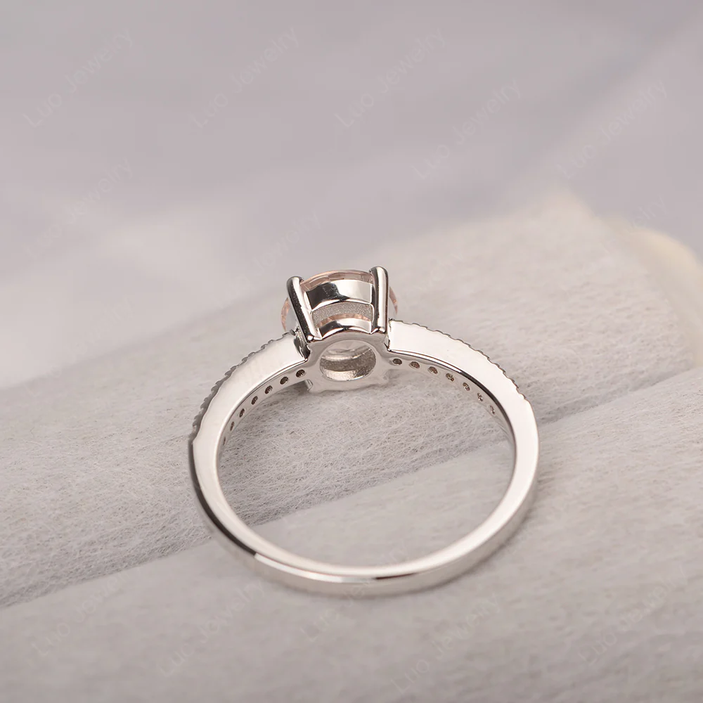Simple Round Morganite Ring - Image 4