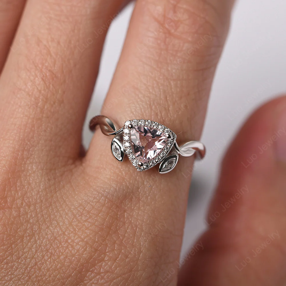 Morganite Twisted Leaf Ring - Image 6