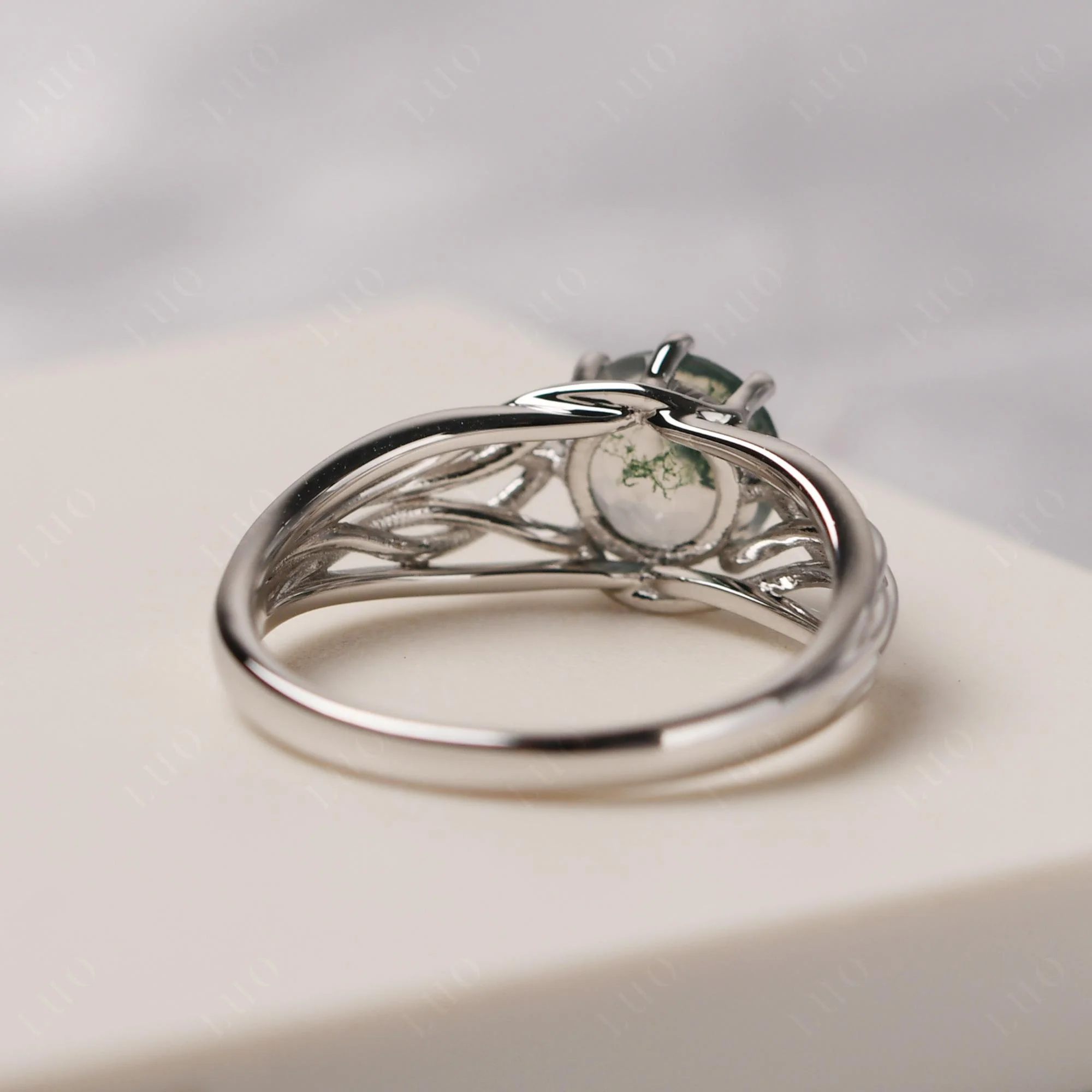 Moss Agate Intertwined Ring - Image 12