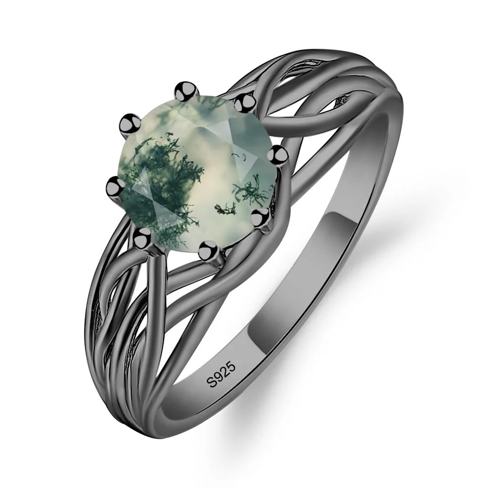 Moss Agate Intertwined Ring - Image 3
