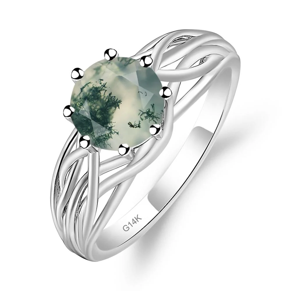 Moss Agate Intertwined Ring - Image 4