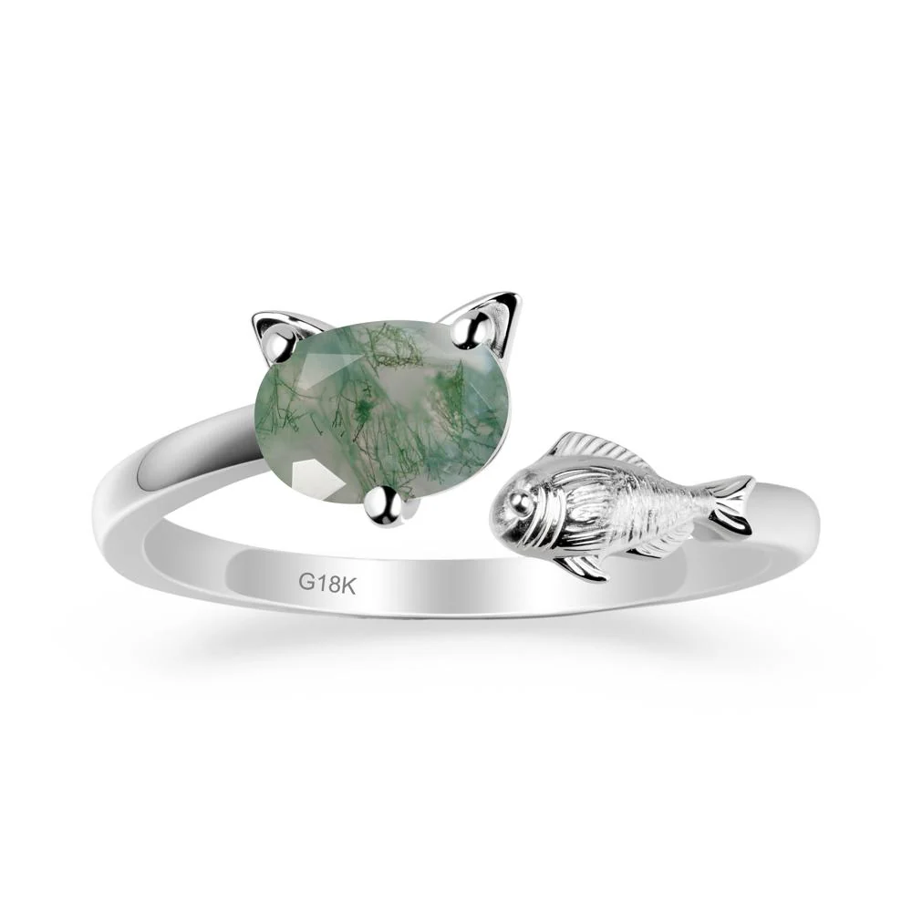 Moss Agate Fish and Cat Ring - Image 5