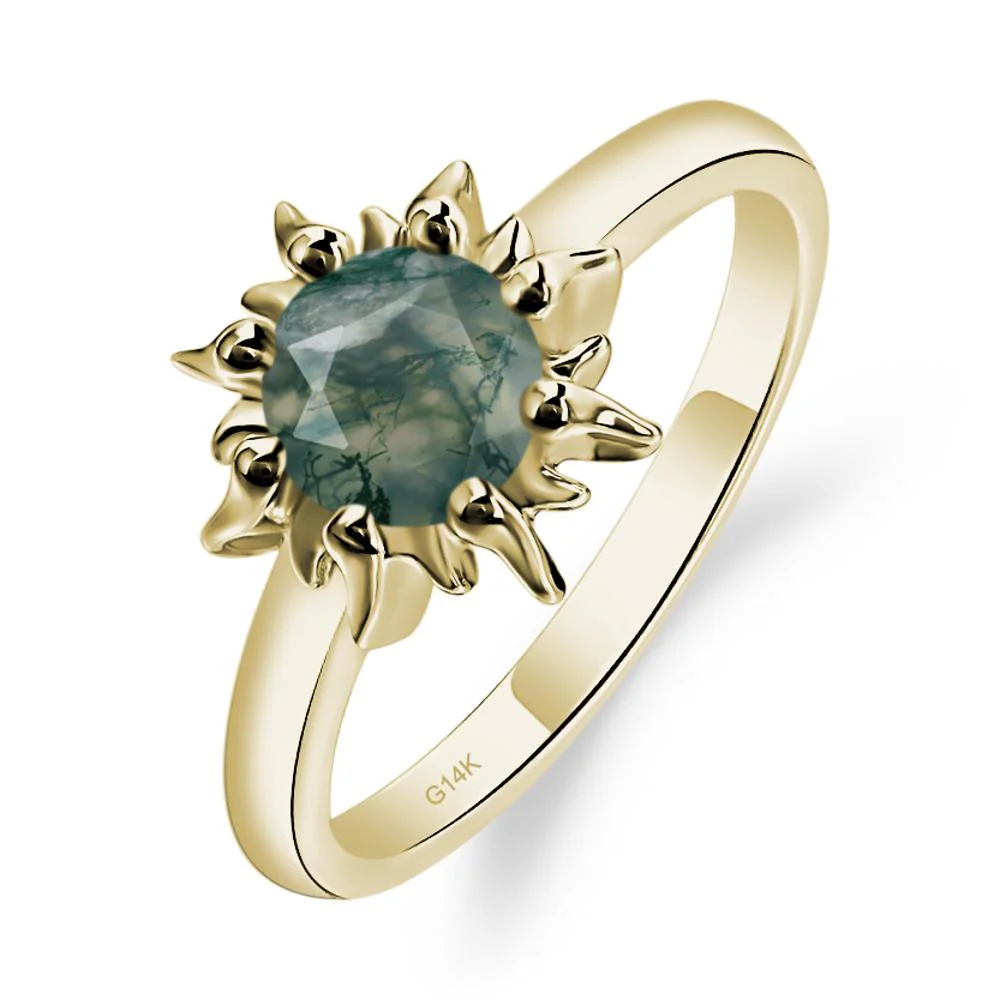 Moss Agate Flame Ring - Image 3