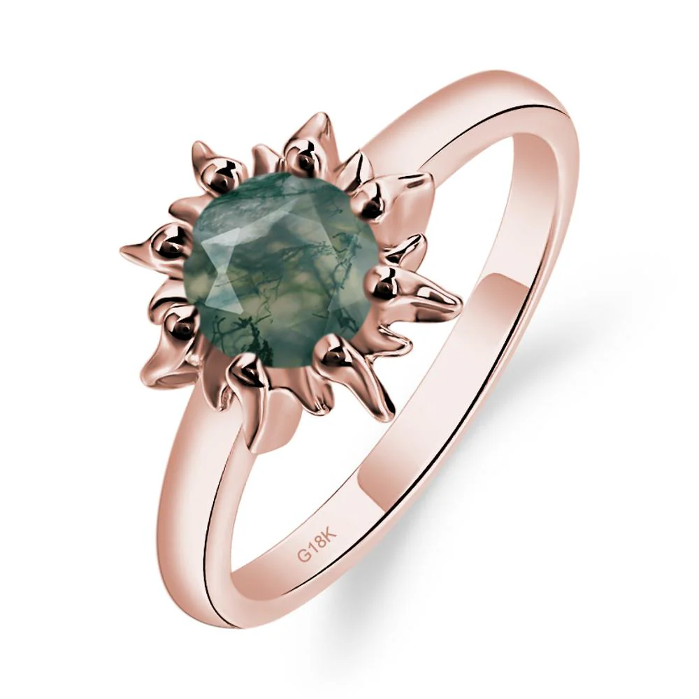 Moss Agate Flame Ring - Image 4