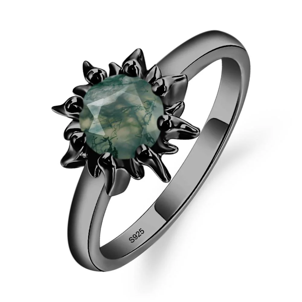 Moss Agate Flame Ring - Image 7