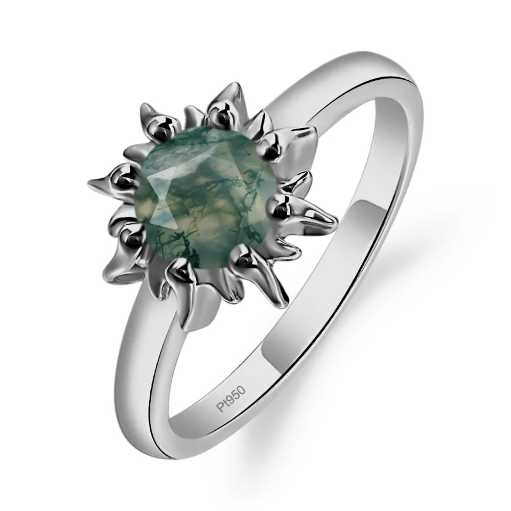Moss Agate Flame Ring - Image 8