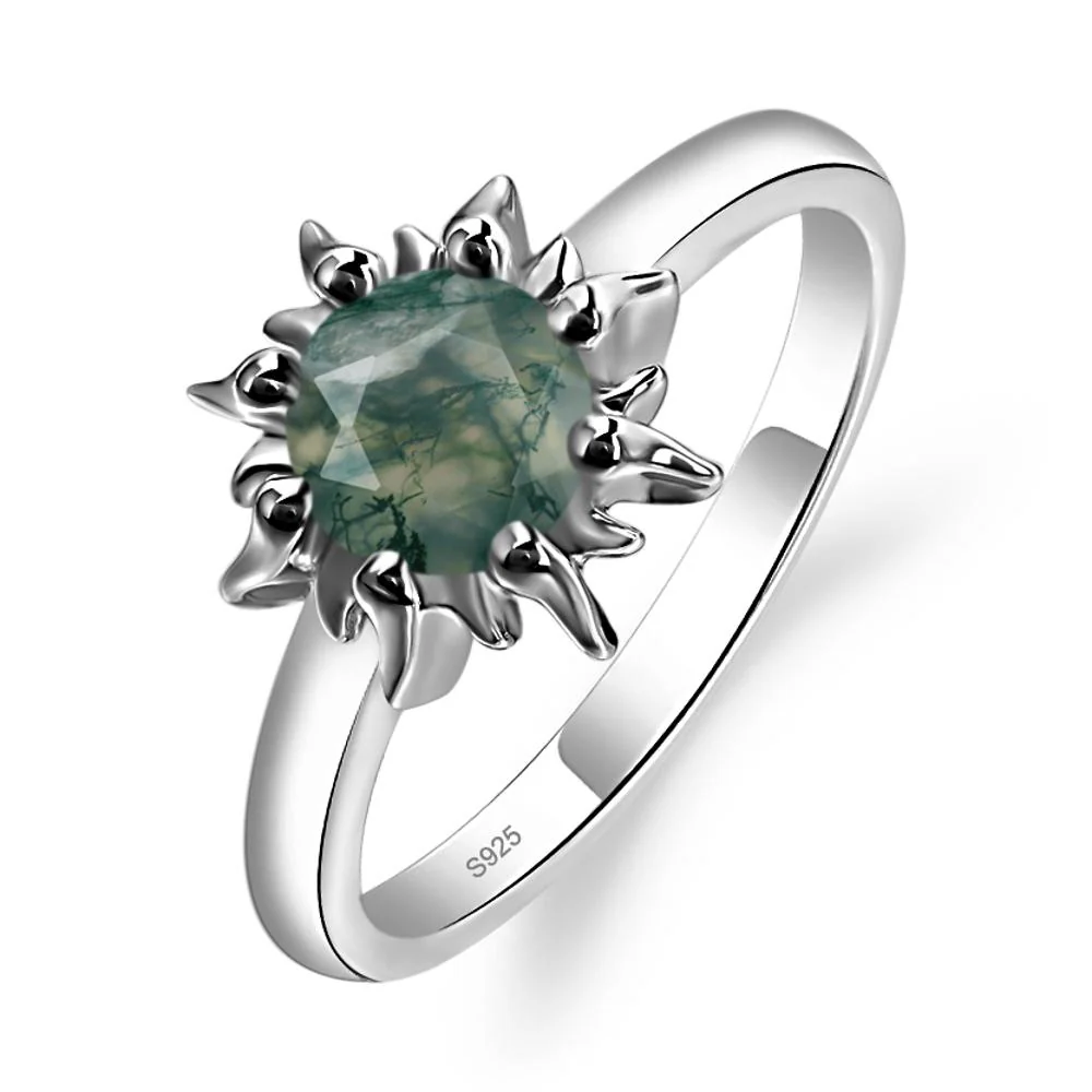 Moss Agate Flame Ring - Image 9