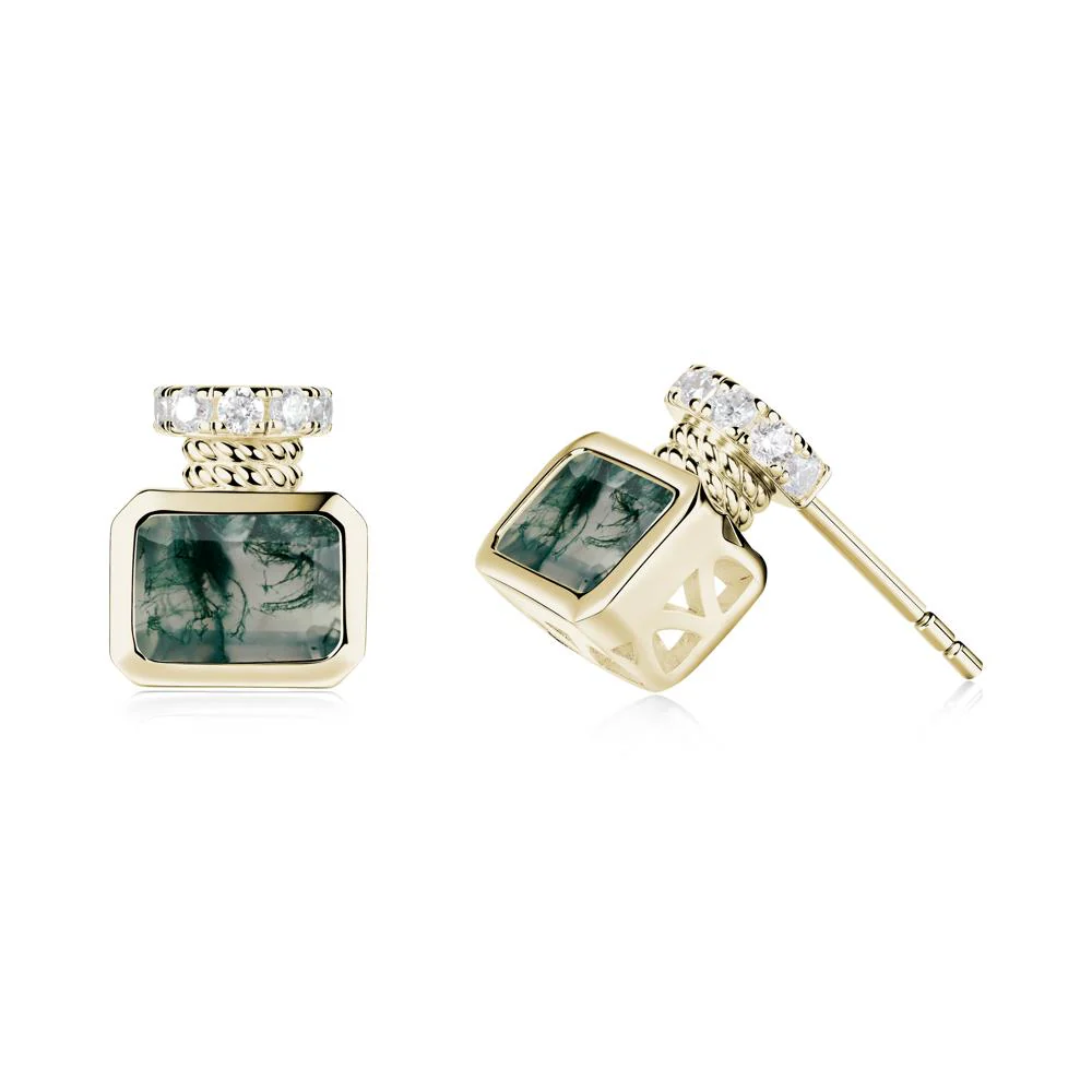 Moss Agate Perfume Bottle Design Earrings - Image 5