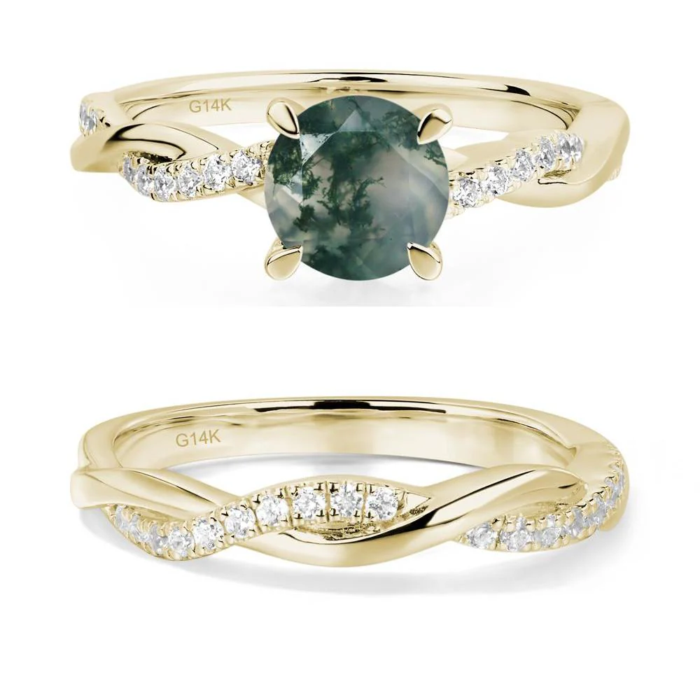 Moss Agate Twisted Engagement Ring - Image 15