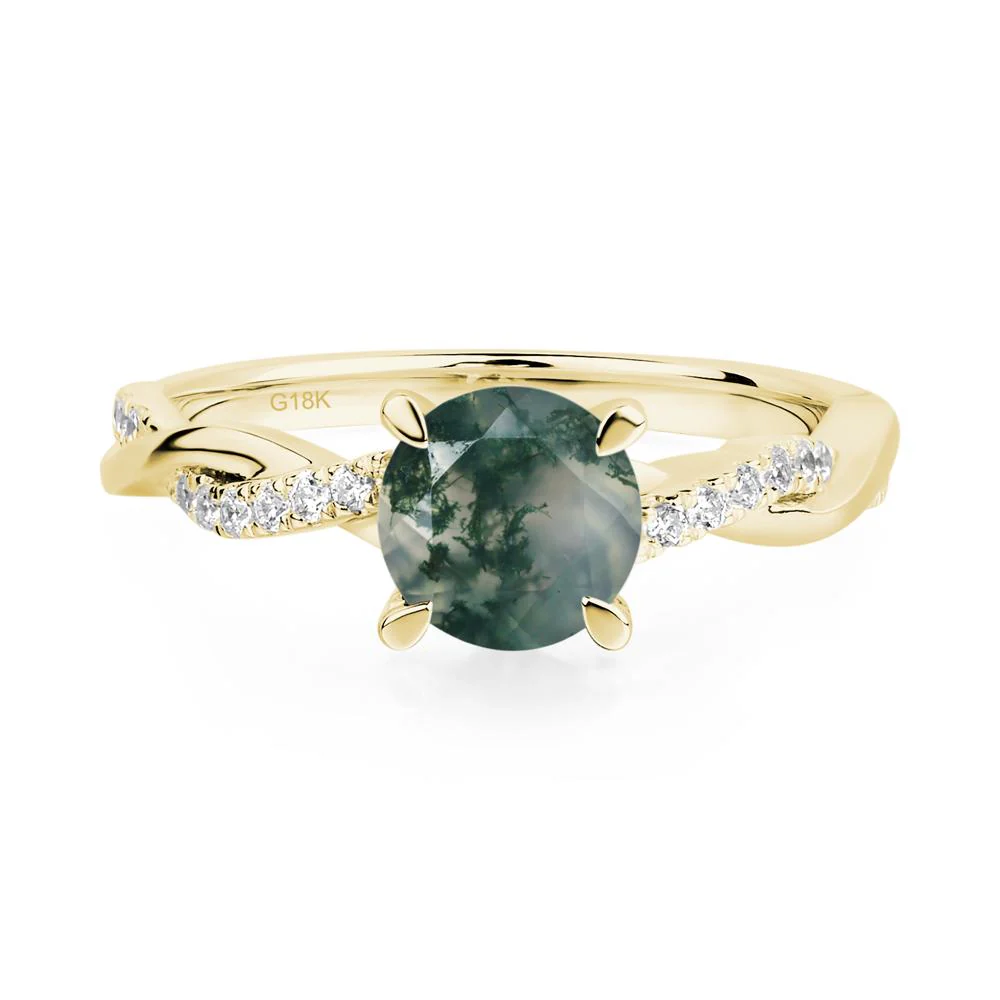 Moss Agate Twisted Engagement Ring - Image 7