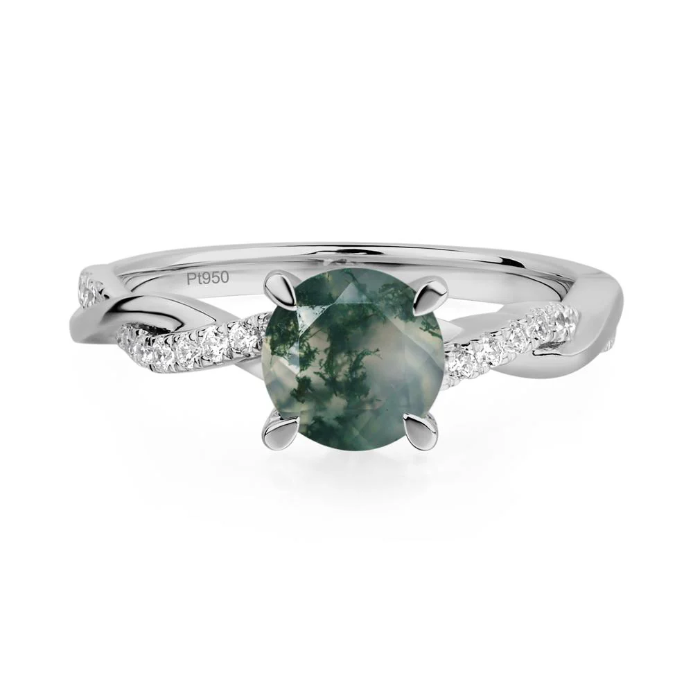 Moss Agate Twisted Engagement Ring - Image 9