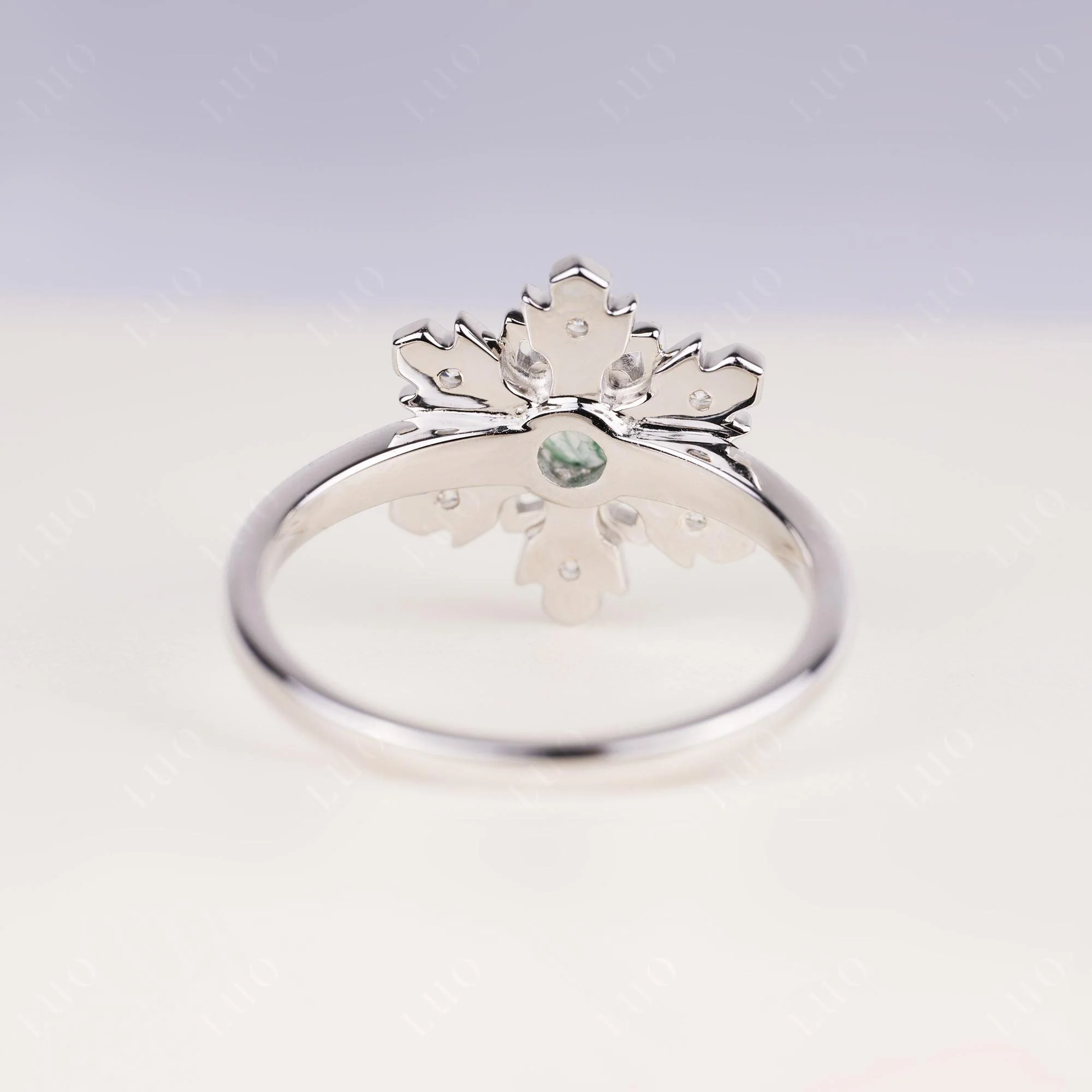 Moss Agate Snowflake Ring - Image 12