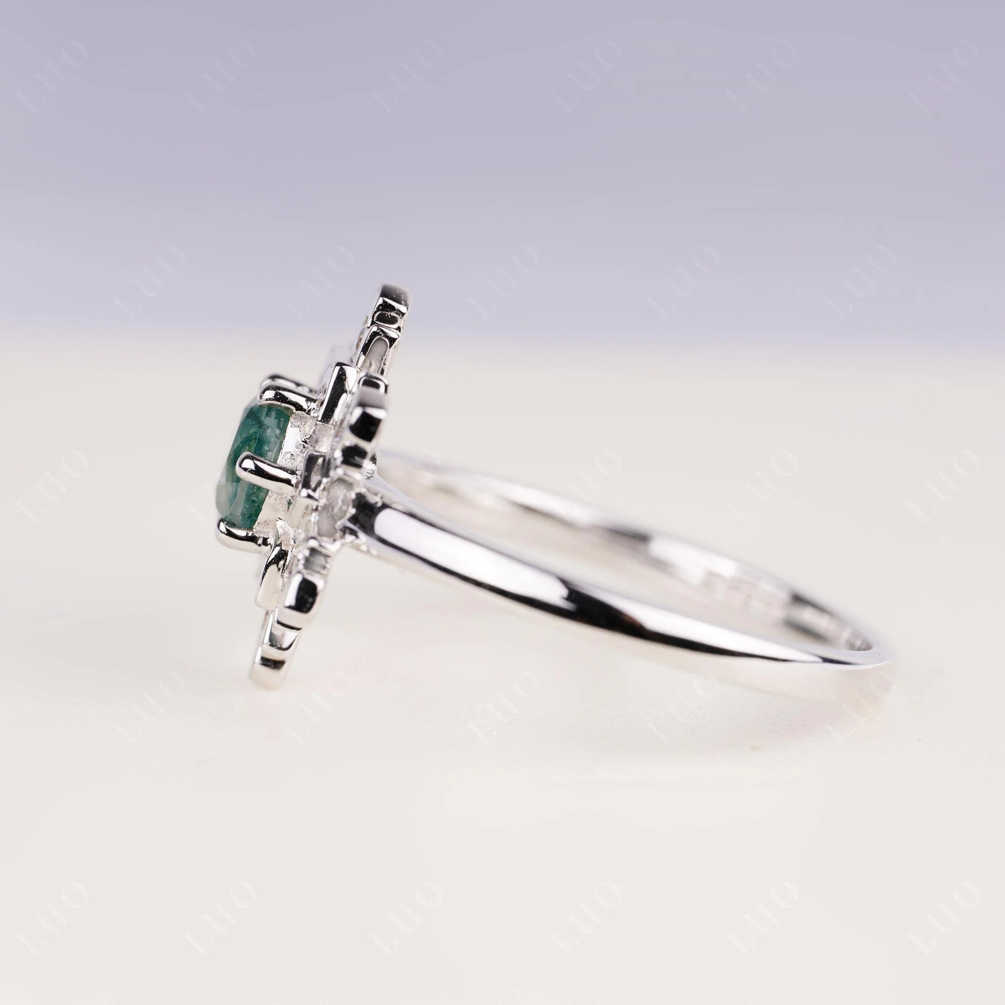 Moss Agate Snowflake Ring - Image 13