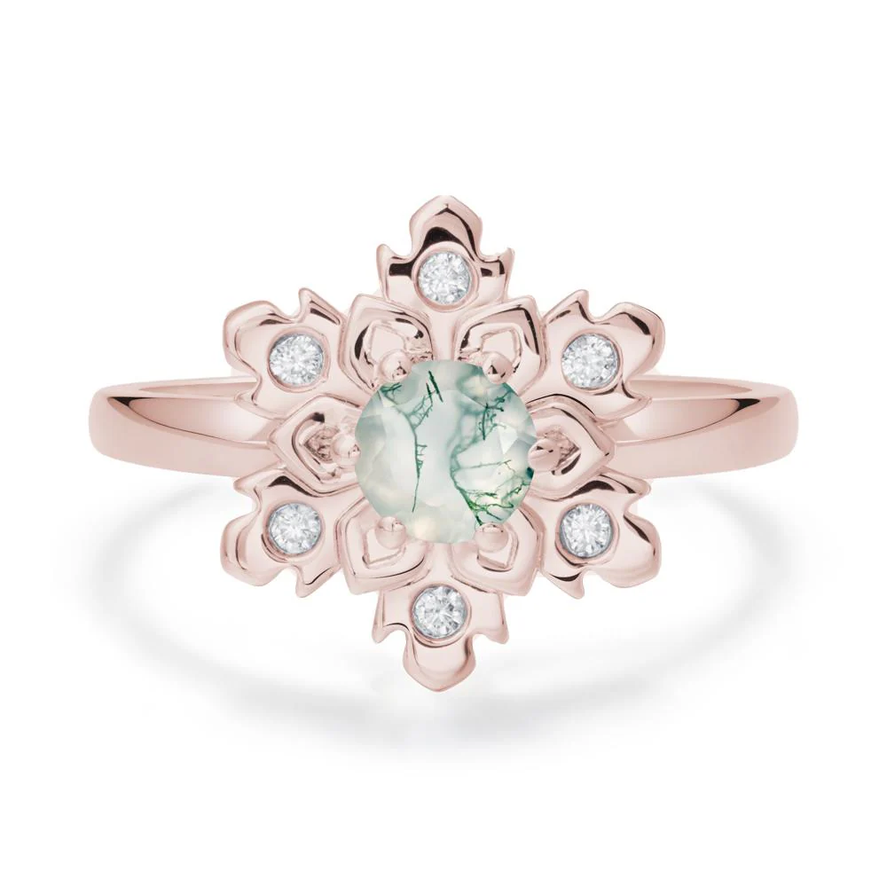 Moss Agate Snowflake Ring - Image 2
