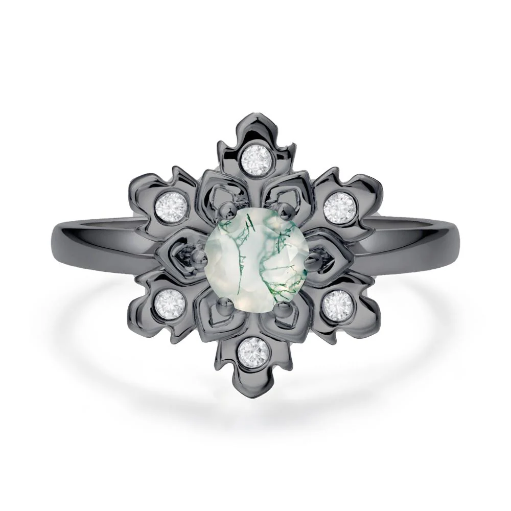 Moss Agate Snowflake Ring - Image 7