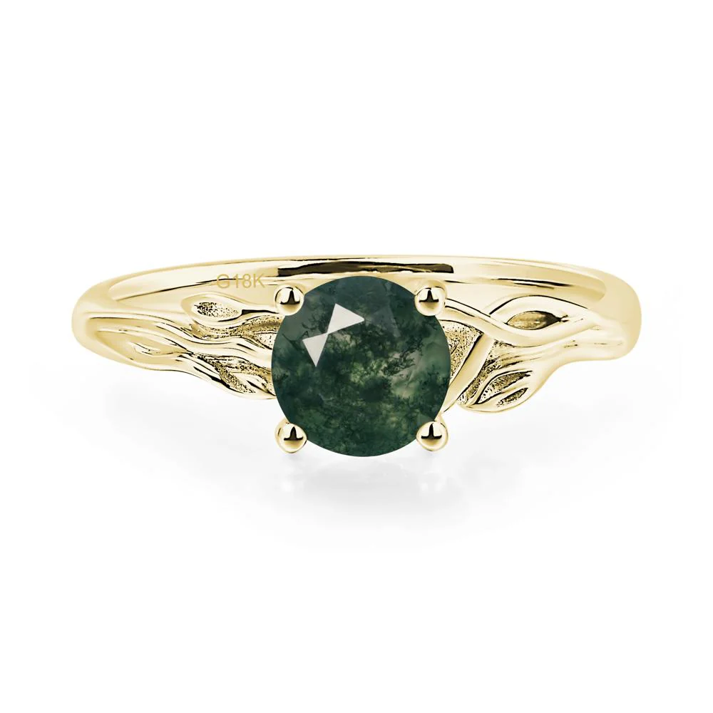 Petite Moss Agate Leaf Ring - Image 8