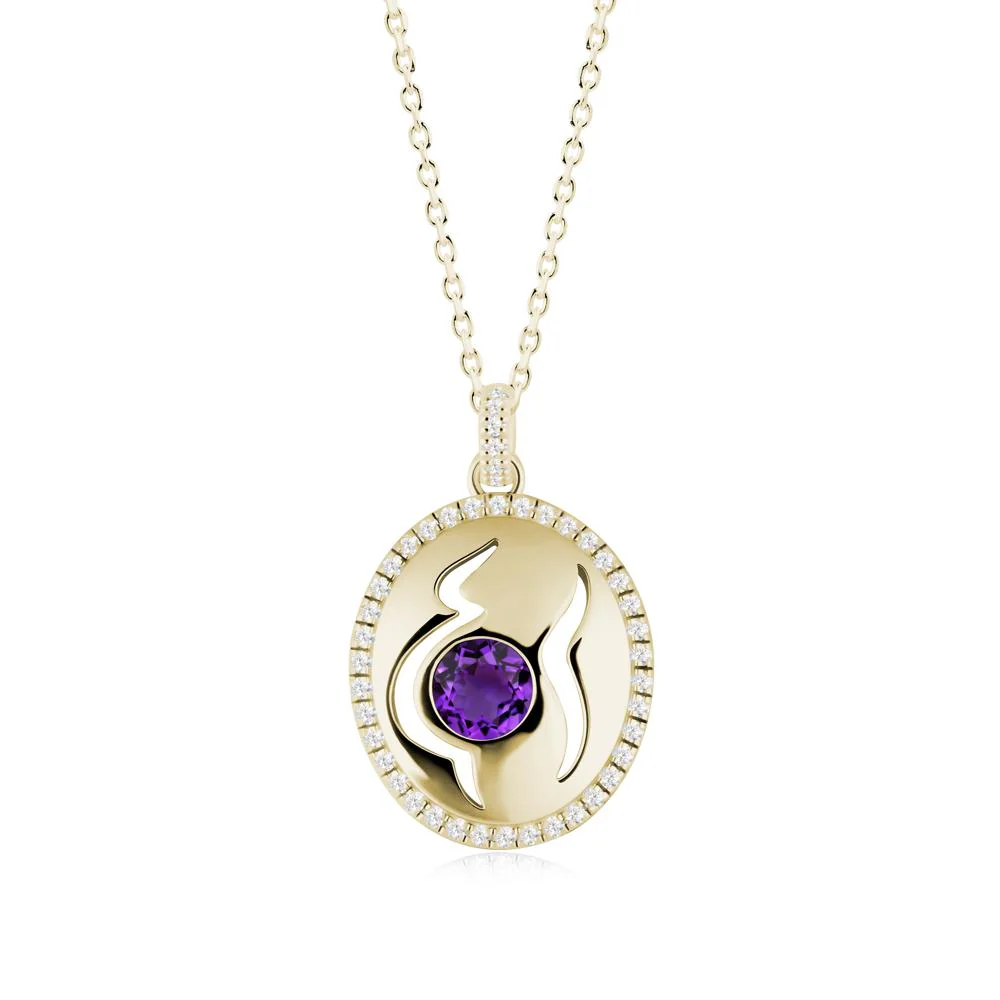 Motherhood Round Amethyst Pendant - Image 5