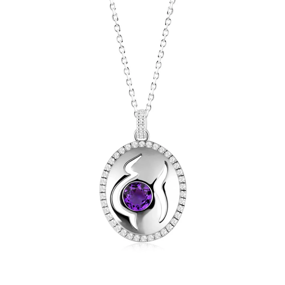 Motherhood Round Amethyst Pendant - Image 6