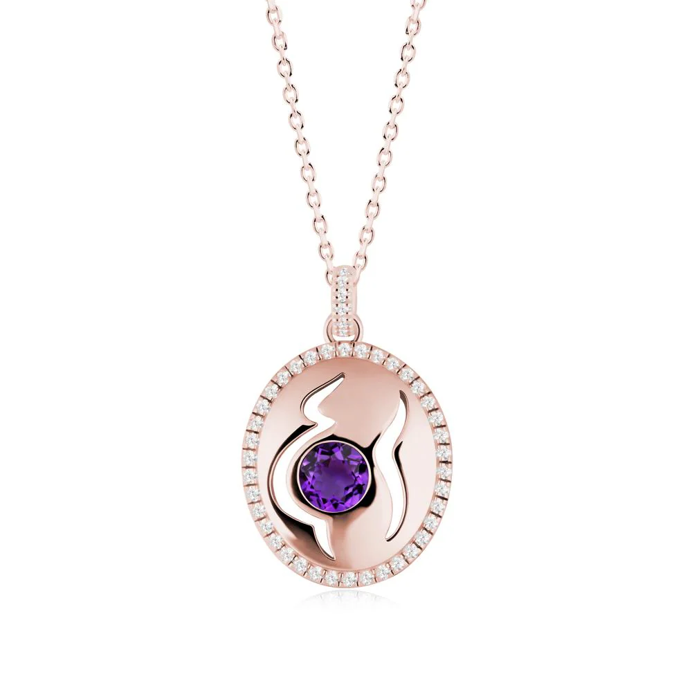 Motherhood Round Amethyst Pendant - Image 9
