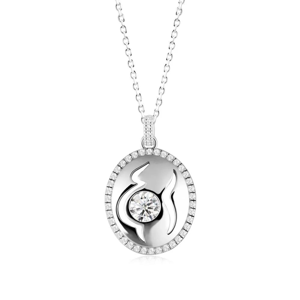 Round Moissanite Mom Necklace - Image 5