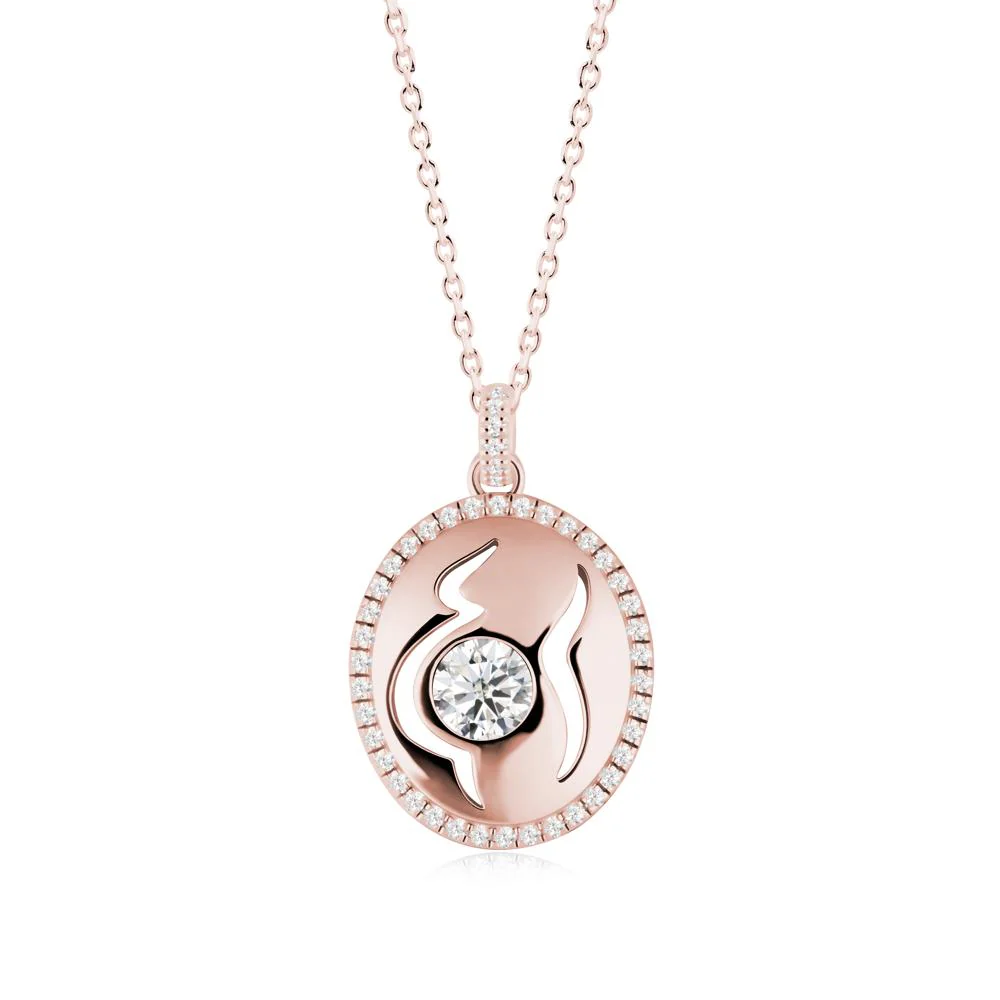 Round Moissanite Mom Necklace - Image 9