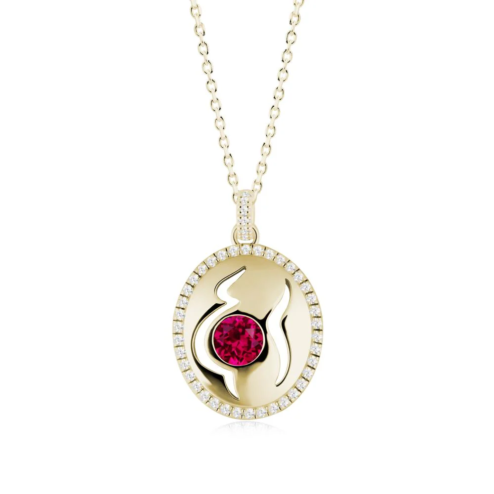 Round Ruby Motherhood Necklace - Image 2