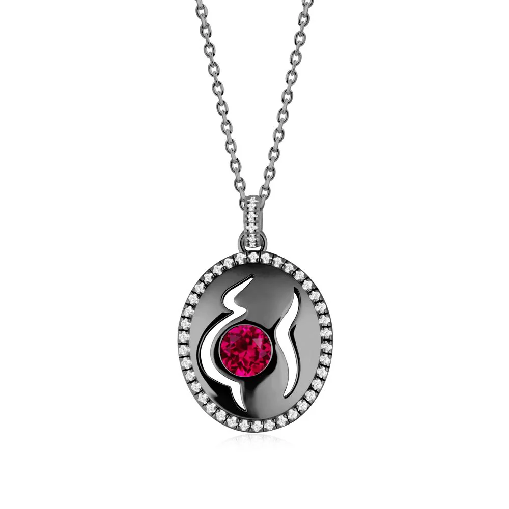 Round Ruby Motherhood Necklace - Image 5