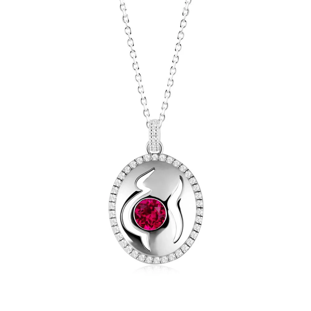 Round Ruby Motherhood Necklace - Image 9