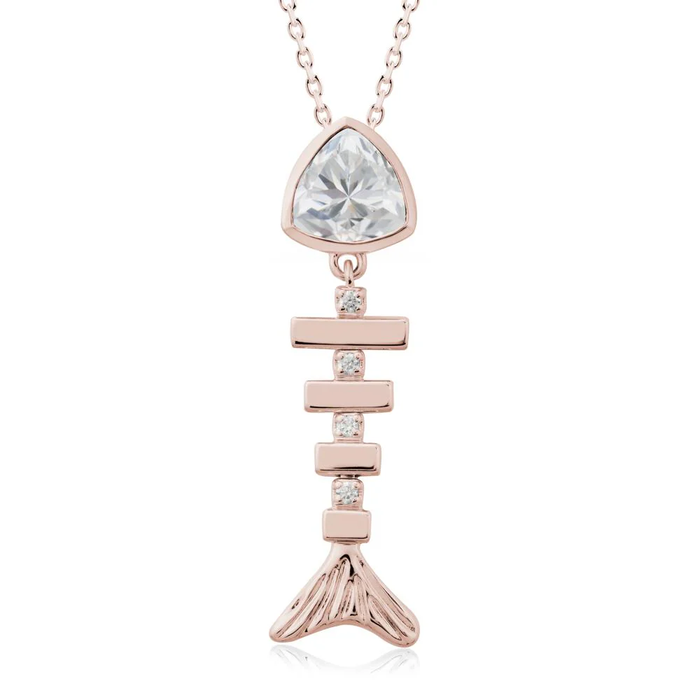 Motion Fishbone Cubic Zirconia Pendant Necklace - Image 2