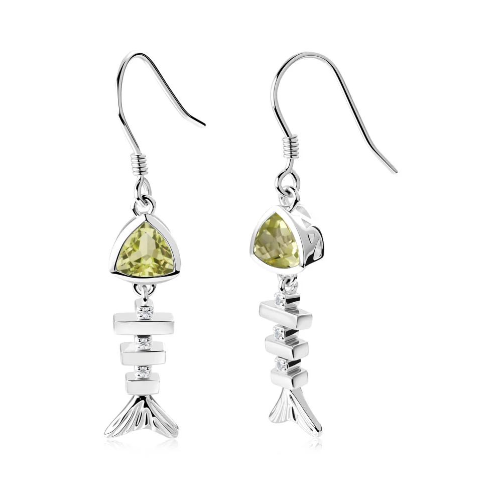 Motion Fishbone Lemon Quartz French Hook Earrings - Image 7