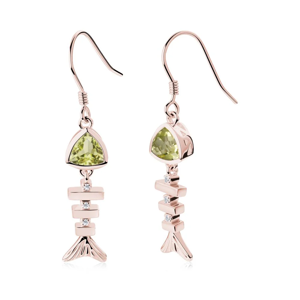 Motion Fishbone Lemon Quartz French Hook Earrings - Image 8